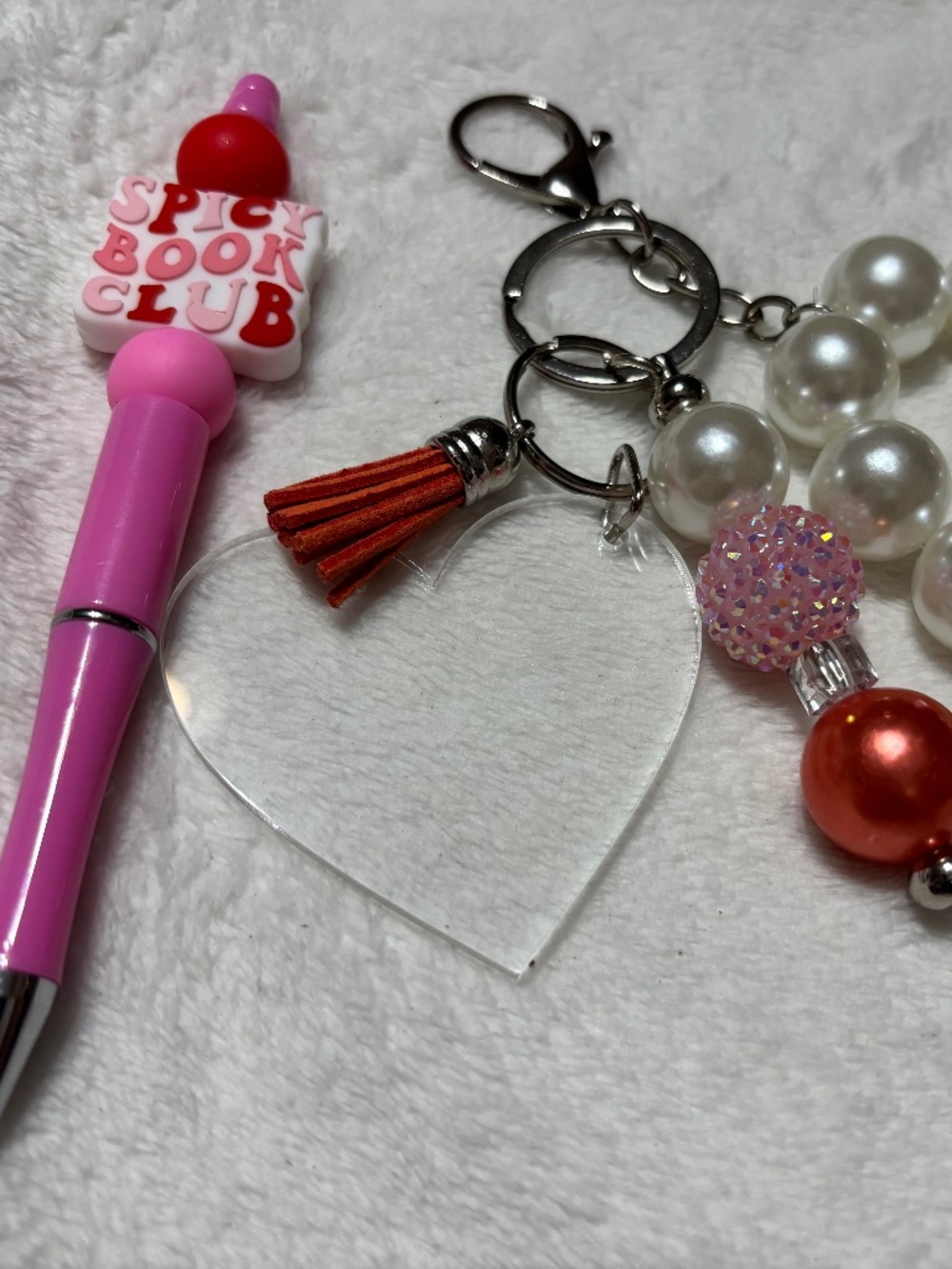 Spicy Book Reader Keychain and Beaded Pen